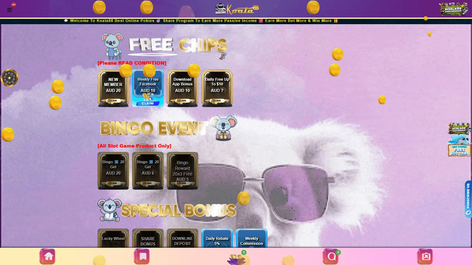 Koala88 Casino desktop promotions view